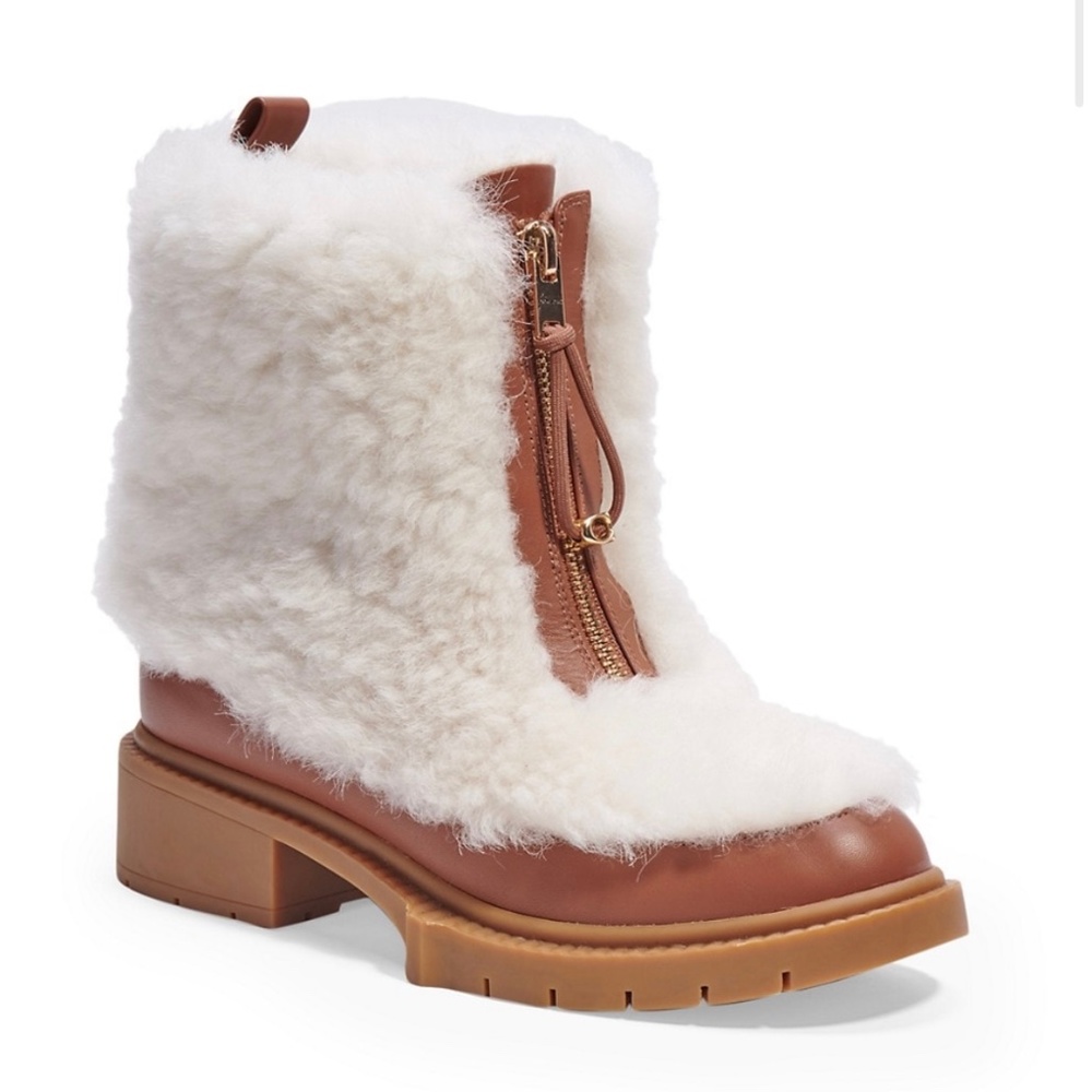 NWB coach women’s Leona Shearling leather boot